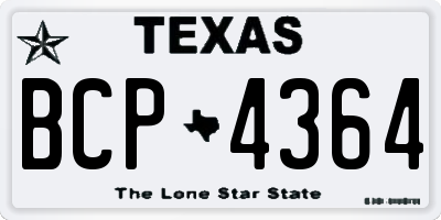 TX license plate BCP4364