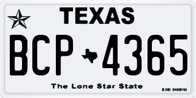 TX license plate BCP4365