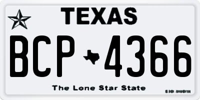TX license plate BCP4366