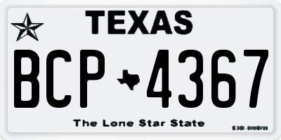 TX license plate BCP4367