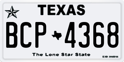 TX license plate BCP4368