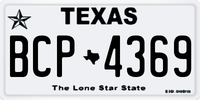 TX license plate BCP4369