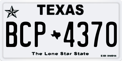 TX license plate BCP4370