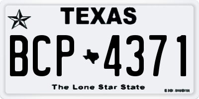 TX license plate BCP4371