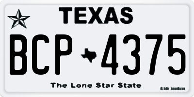 TX license plate BCP4375