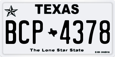 TX license plate BCP4378