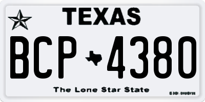 TX license plate BCP4380