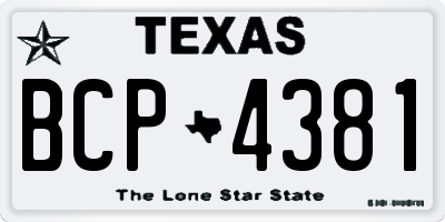 TX license plate BCP4381