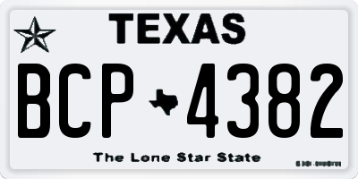 TX license plate BCP4382