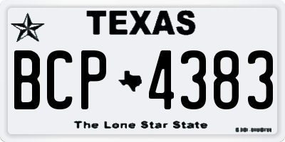 TX license plate BCP4383