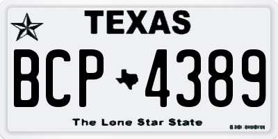 TX license plate BCP4389