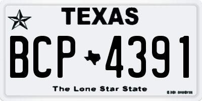 TX license plate BCP4391