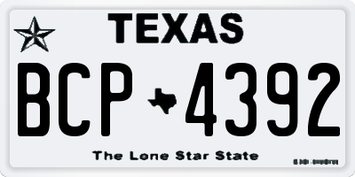 TX license plate BCP4392