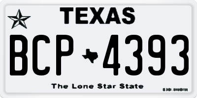 TX license plate BCP4393