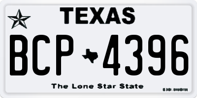 TX license plate BCP4396