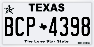 TX license plate BCP4398