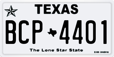 TX license plate BCP4401