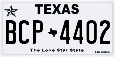TX license plate BCP4402
