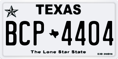 TX license plate BCP4404