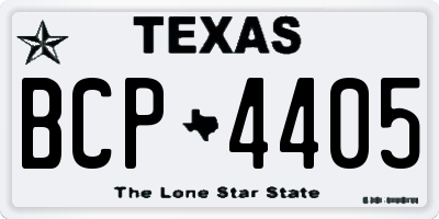 TX license plate BCP4405