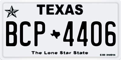 TX license plate BCP4406