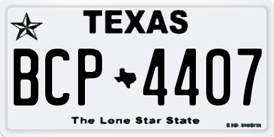 TX license plate BCP4407