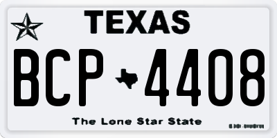 TX license plate BCP4408