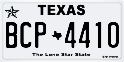 TX license plate BCP4410