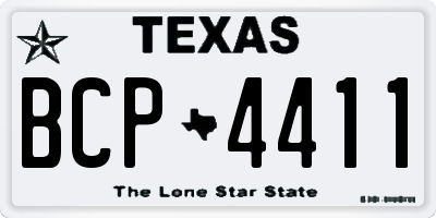 TX license plate BCP4411
