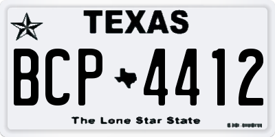 TX license plate BCP4412