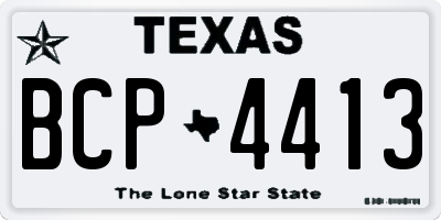 TX license plate BCP4413