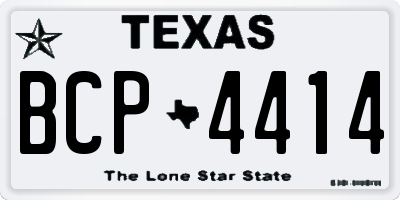TX license plate BCP4414