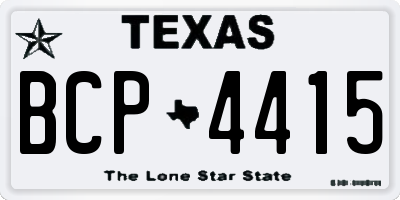 TX license plate BCP4415