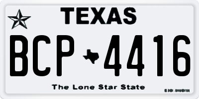 TX license plate BCP4416