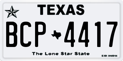 TX license plate BCP4417
