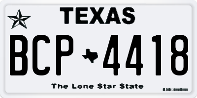 TX license plate BCP4418