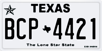 TX license plate BCP4421