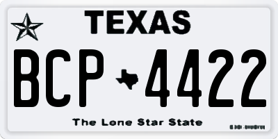 TX license plate BCP4422
