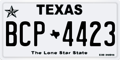 TX license plate BCP4423