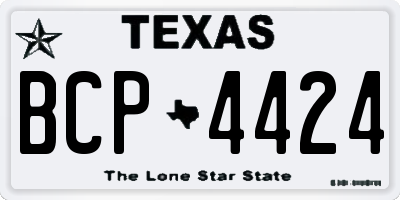 TX license plate BCP4424
