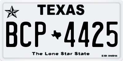 TX license plate BCP4425