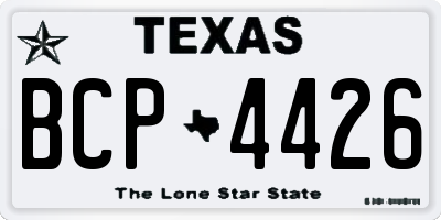 TX license plate BCP4426