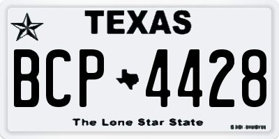 TX license plate BCP4428