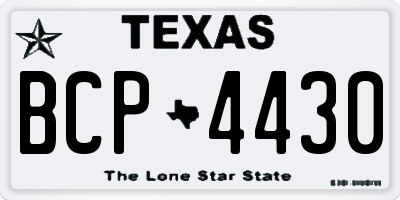 TX license plate BCP4430