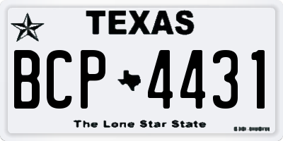 TX license plate BCP4431