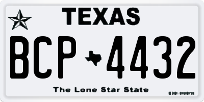 TX license plate BCP4432