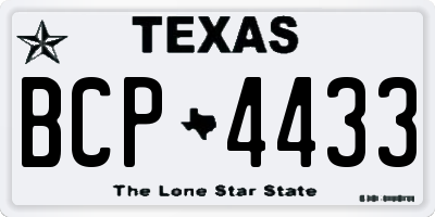 TX license plate BCP4433