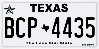 TX license plate BCP4435