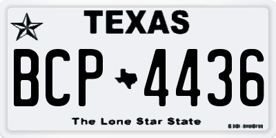 TX license plate BCP4436