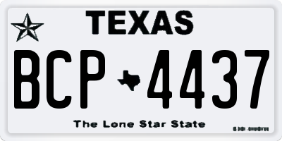 TX license plate BCP4437